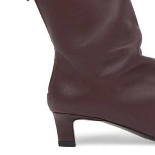 Botín de tacón Alegra en napa con cierre de cremallera