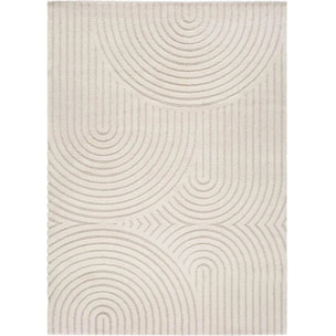 LINA Alfombra escandinava con relieve de pelo corto blanco, varias medidas disponibles.