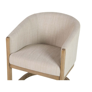 Butaca Madera Fresno Beige 62x64x78 Cm