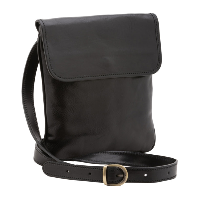 Borsa a tracolla da uomo in vera pelle - Modello False - Made in Italy - 25.0 x 23.0 x 4.0 cm