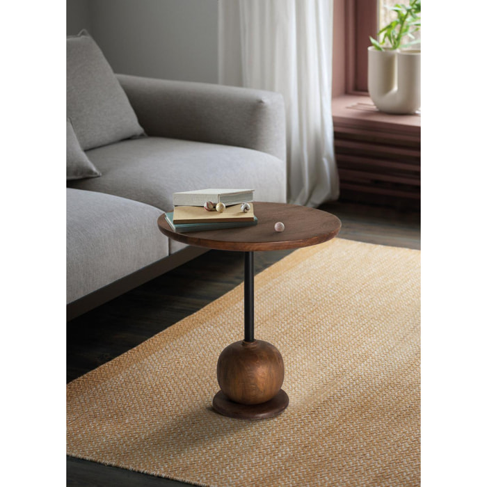 Mesas Auxiliare de Madera de Mango 45 Cm Estilo Rústico Moderno