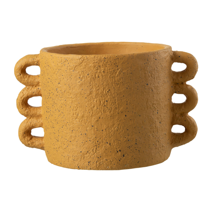 J-Line cache-pot Zenia - céramique - ocre - large - Ø 23 cm