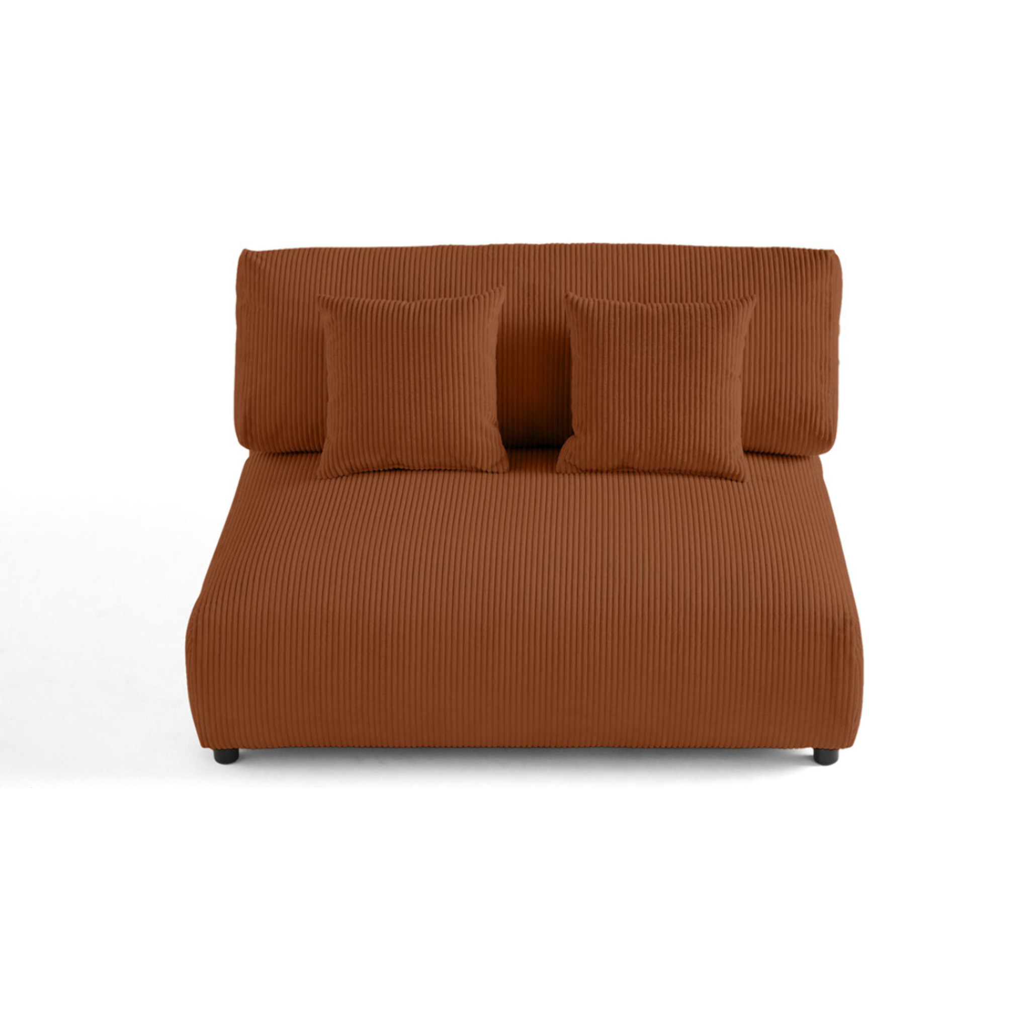 Garance - module d'assise 2 places - en velours côtelé - Terracotta