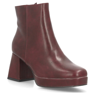 Botines plataforma con tacón ancho para mujer