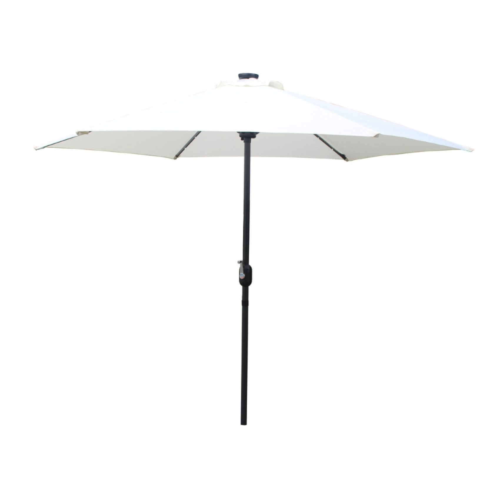 Parasol droit rond led Ø 2,7 m écru FEIRO