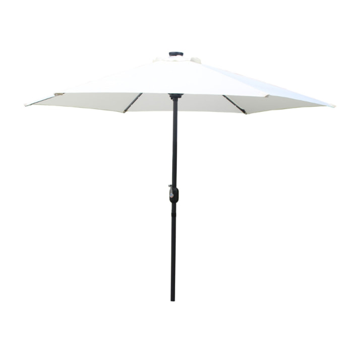 Parasol droit rond led Ø 2,7 m écru FEIRO