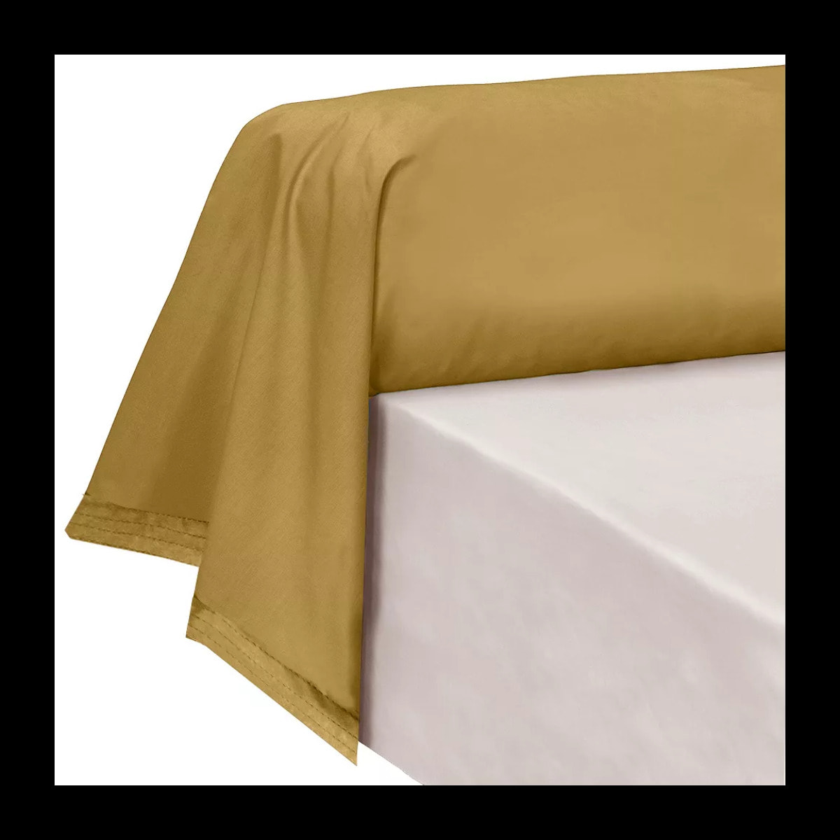 Taie de traversin percale de coton uni jaune La percale francaise safran