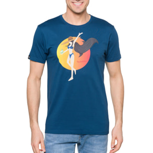 T-shirt in cotone 150 gr Tangerine Hot Buttered Blu Indigo