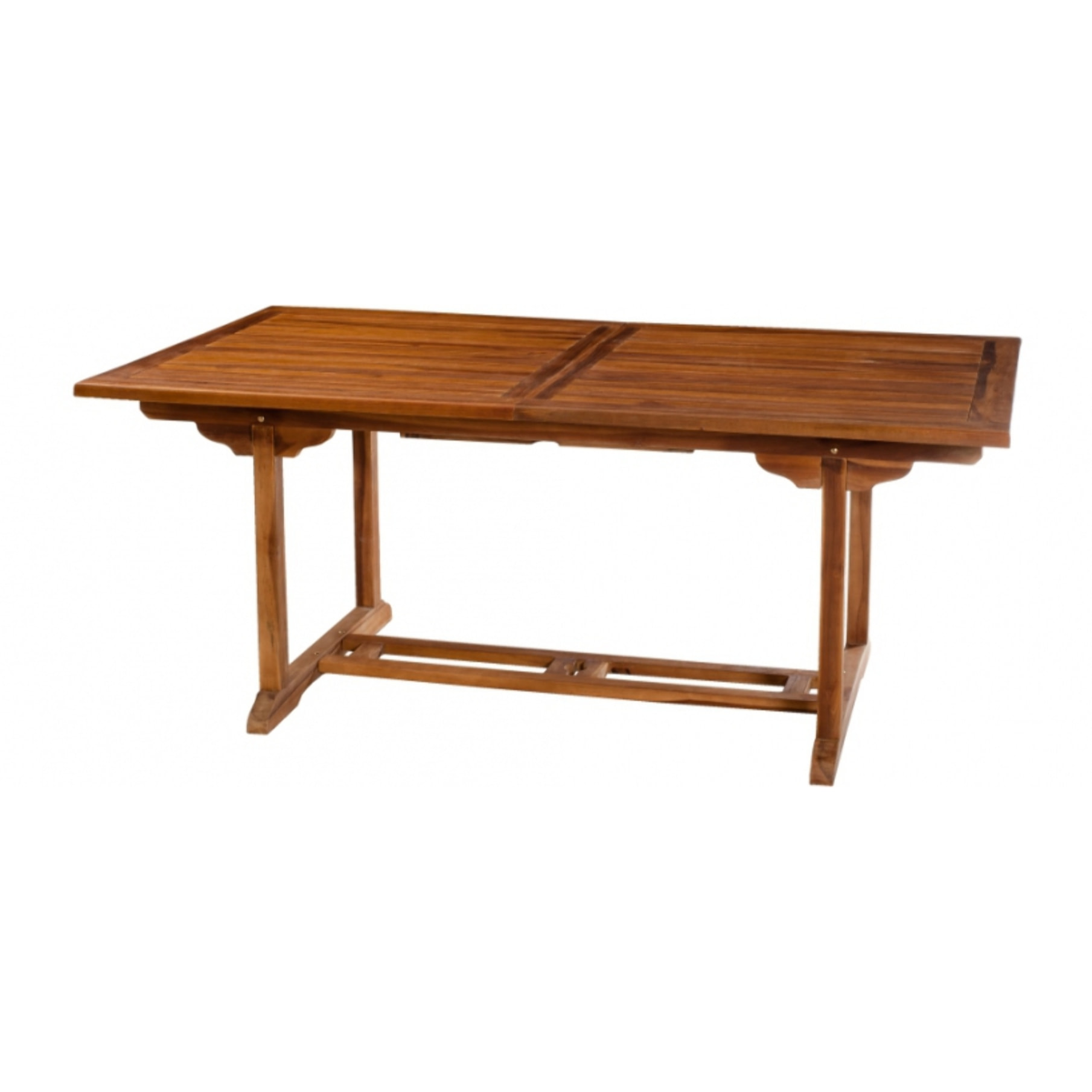 HANNA - Table de jardin 8/10 personnes - rectangulaire extensible 180/240 x 100 cm en bois Teck huilé