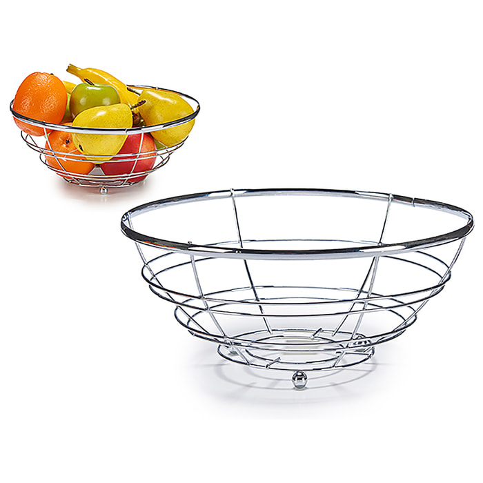 Fruttiera in filo cromato.