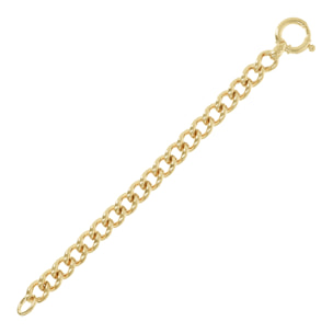 Bracciale in Argento 925 placcato Oro Giallo 18Kt con Maxi Maglia Grumetta Lucida