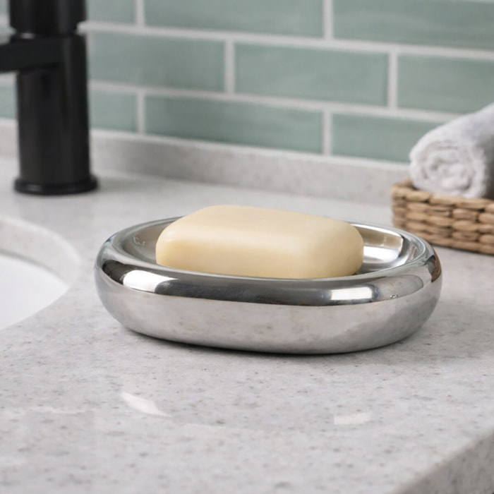 Porte savon céramique DAKHLA Argent MSV