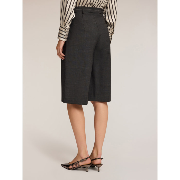 Motivi - Bermudas de talle alto con costuras - Gris