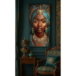 STAMPA DECORATA SU TELA LACCATA C/CORNICE MAYA CM 50X3,5X100