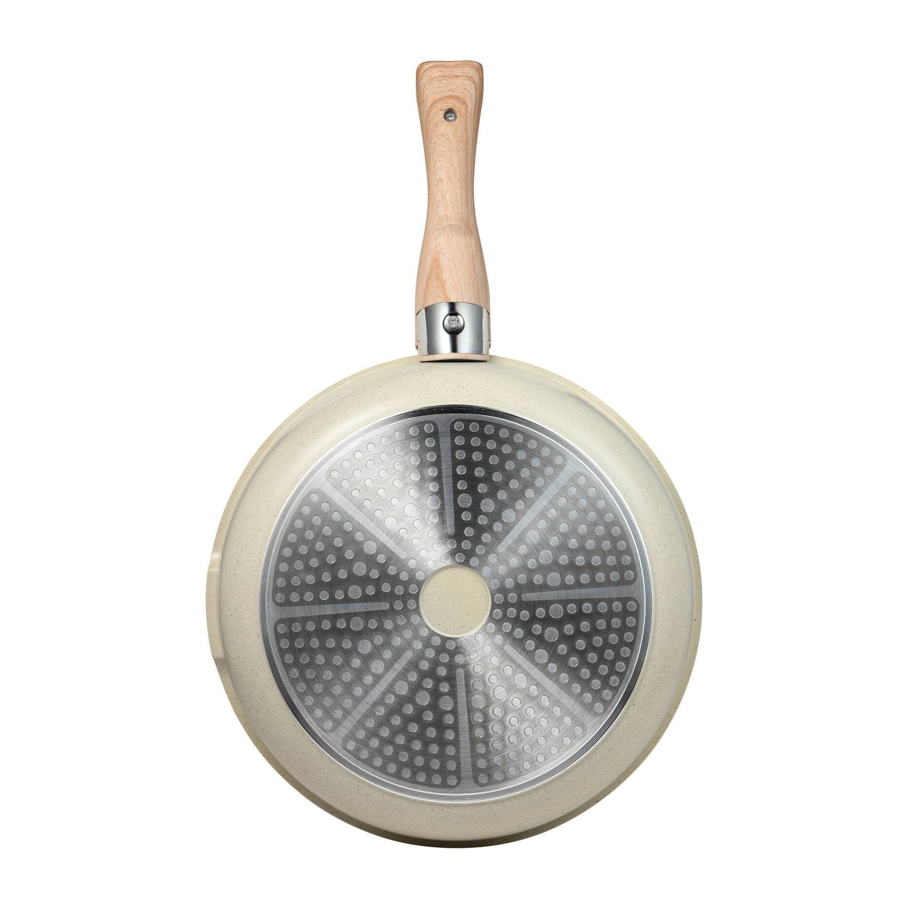 Juego de 2 sartenes ø22ø26cm aluminio fundido blanco + mango desmontable