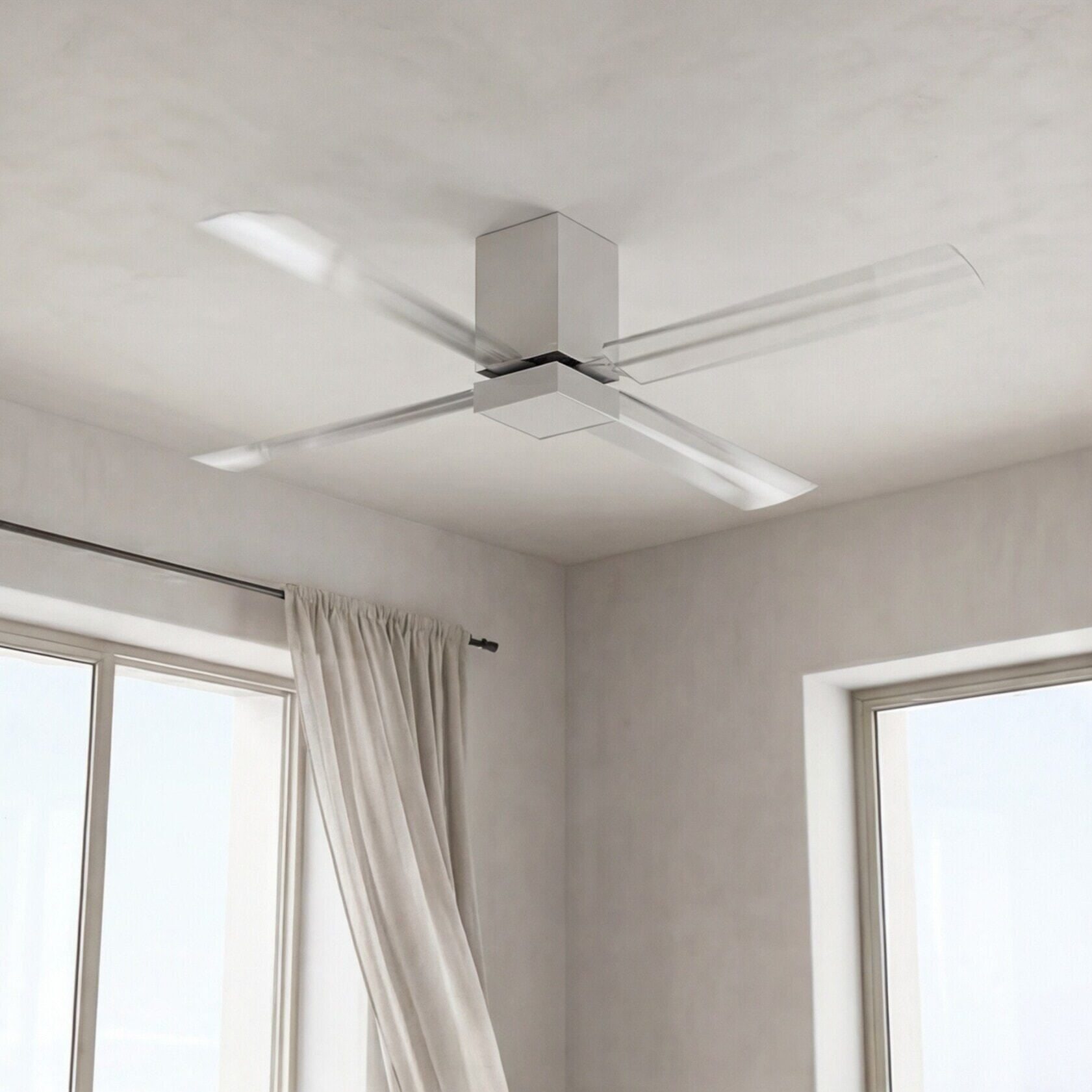 FORLIGHT Ventilador IP20 Zonda LED 19.2W 3000K Blanco Transparente 1221lm