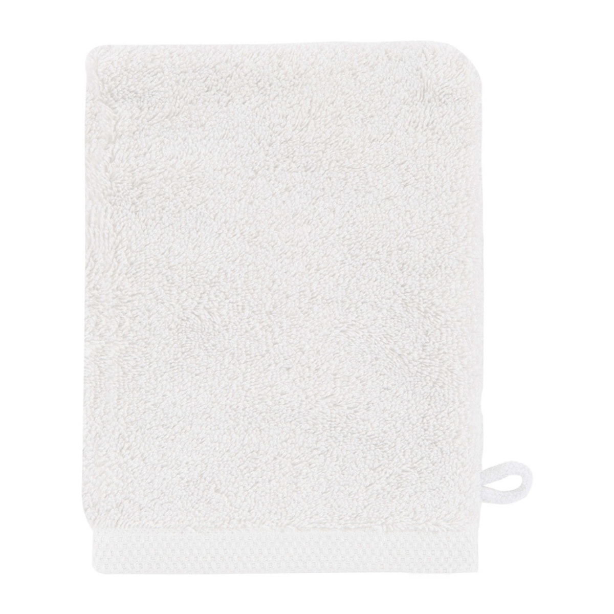 Gant de toilette uni en coton biologique, ESSENTIEL, Blanc