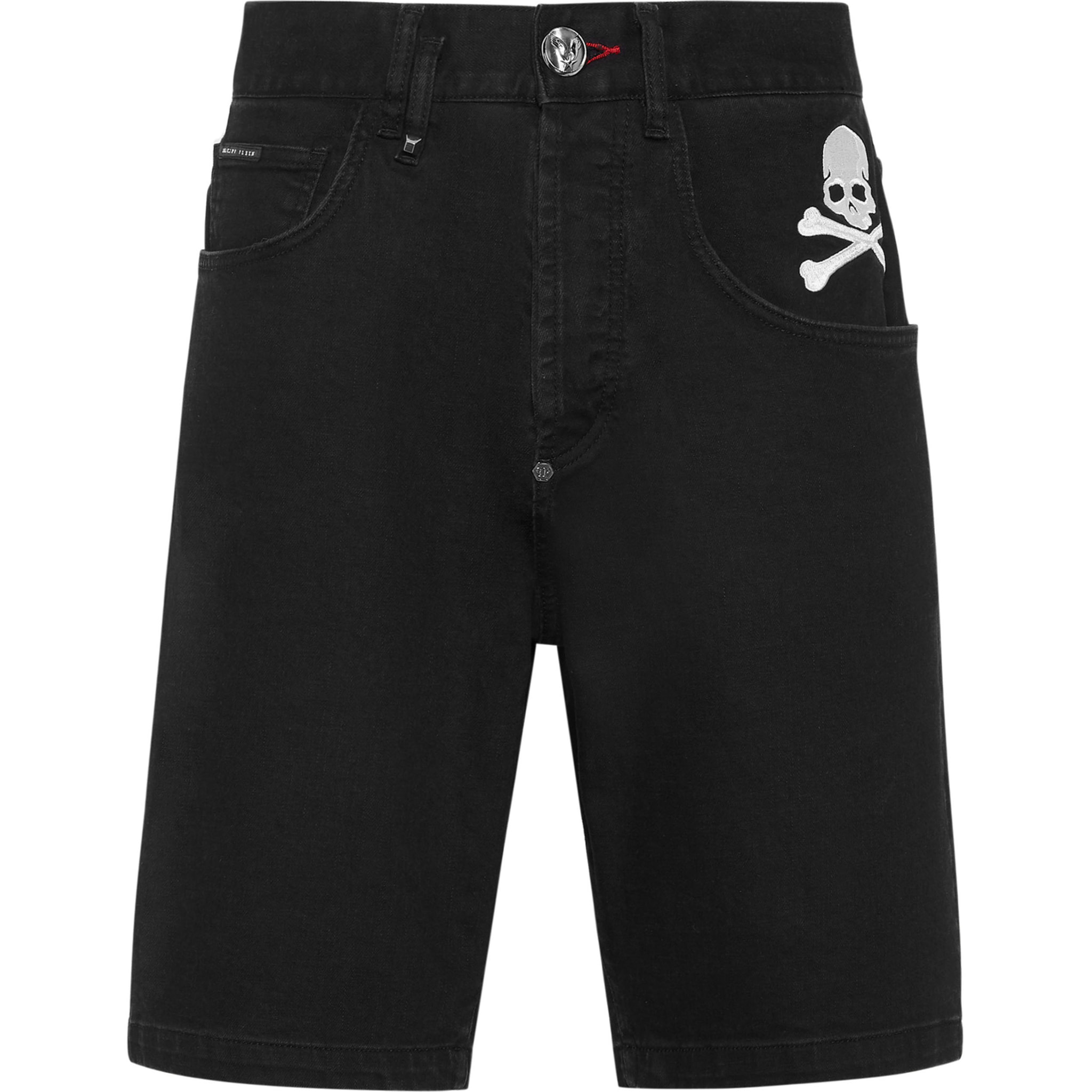 PHILIPP PLEIN Pantalones cortos vaqueros SKULL&BONES
