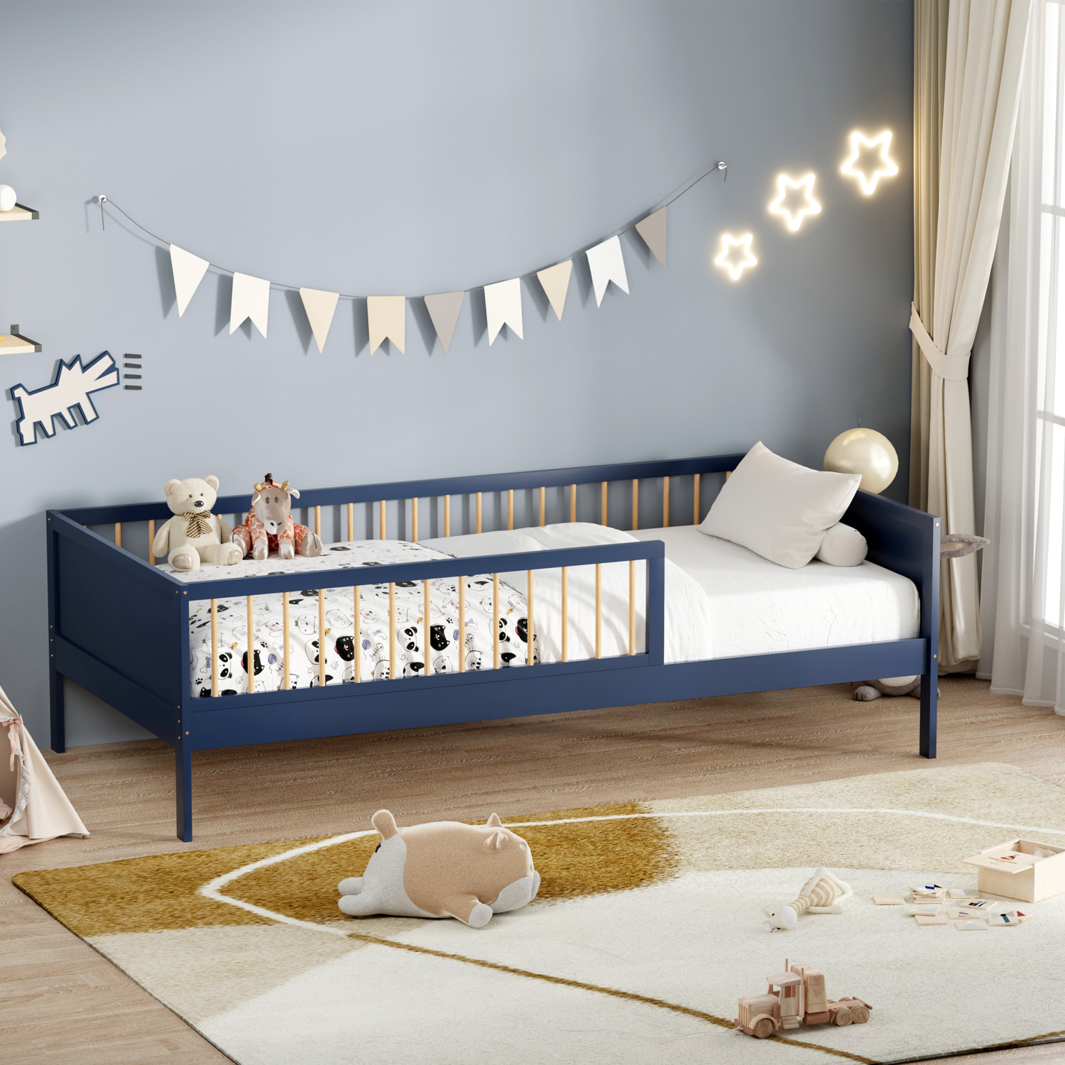 Lit pour enfant 190x90cm bleu foncé ADAM