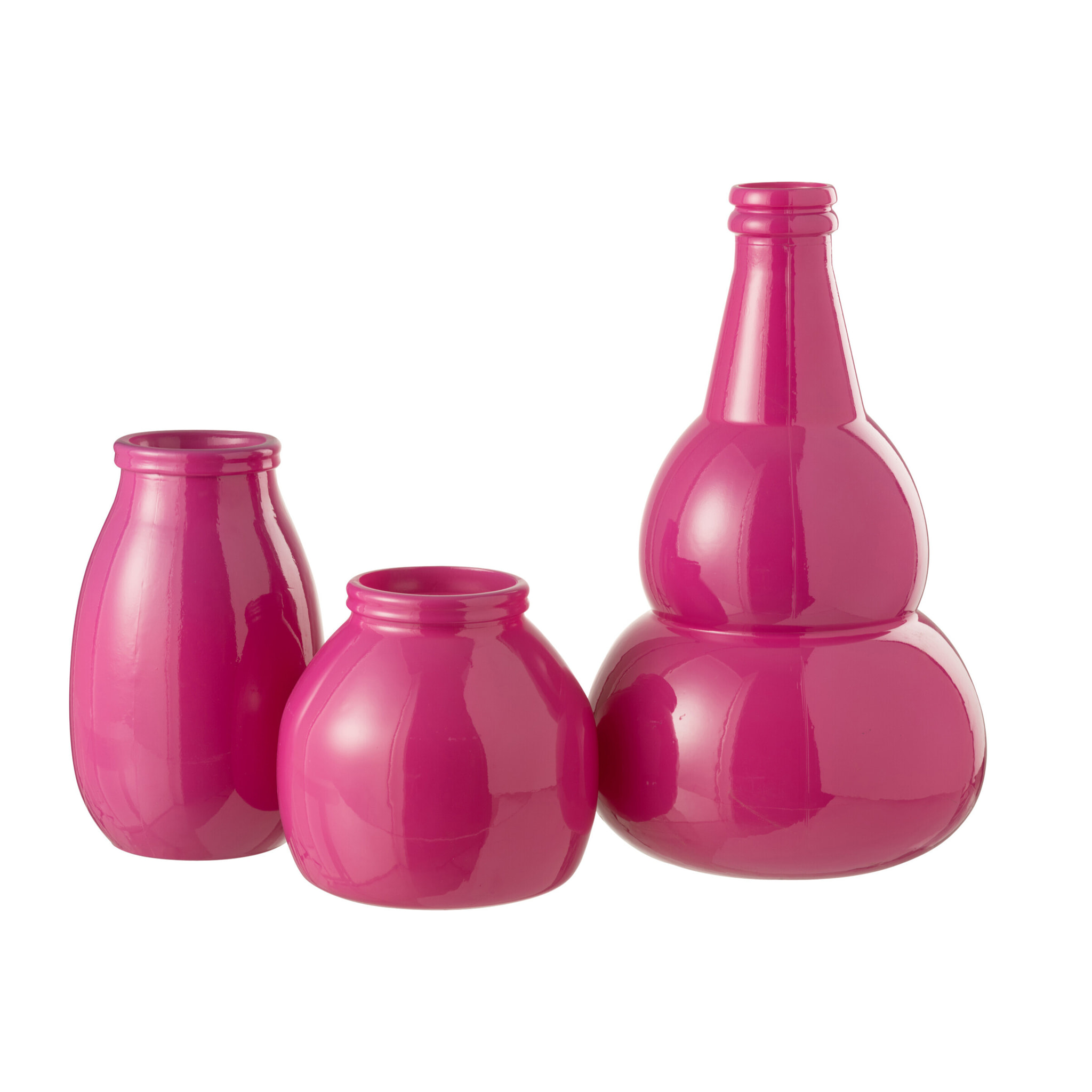 J-Line Vase Cocoon Glass Pink