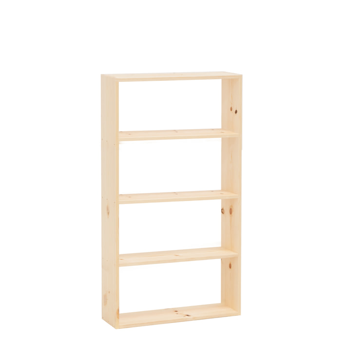 Estantería de madera maciza tono natural con 3 estantes Alto: 146 Largo: 80 Ancho: 20