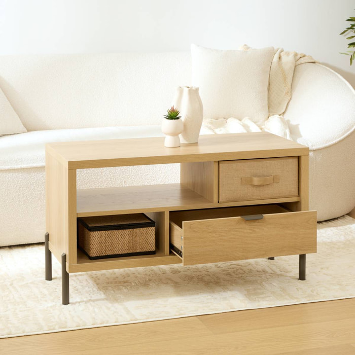 Table basse Alvo rectangulaire 39,5x92,5cm beige