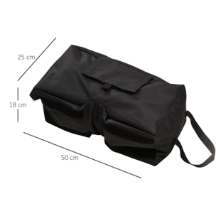 Juego de 2 Bolsas de Arena Peso para Sombrilla 50 kg Soporte de Base con Pala y Asas Cubierta de Tela Oxford Impermeable para Exterior 50x25x18 cm Negro