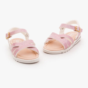 Sandalias de Niña Glitter Rosa