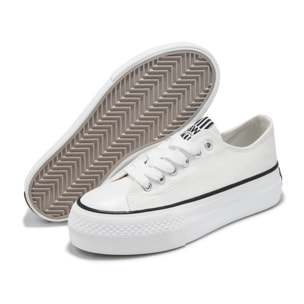 Zapatillas Lona Plataforma Blanco B&W