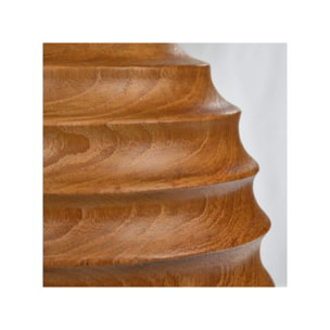 Vase décoratif H. 26 cm en bois de teck massif - BAZINE