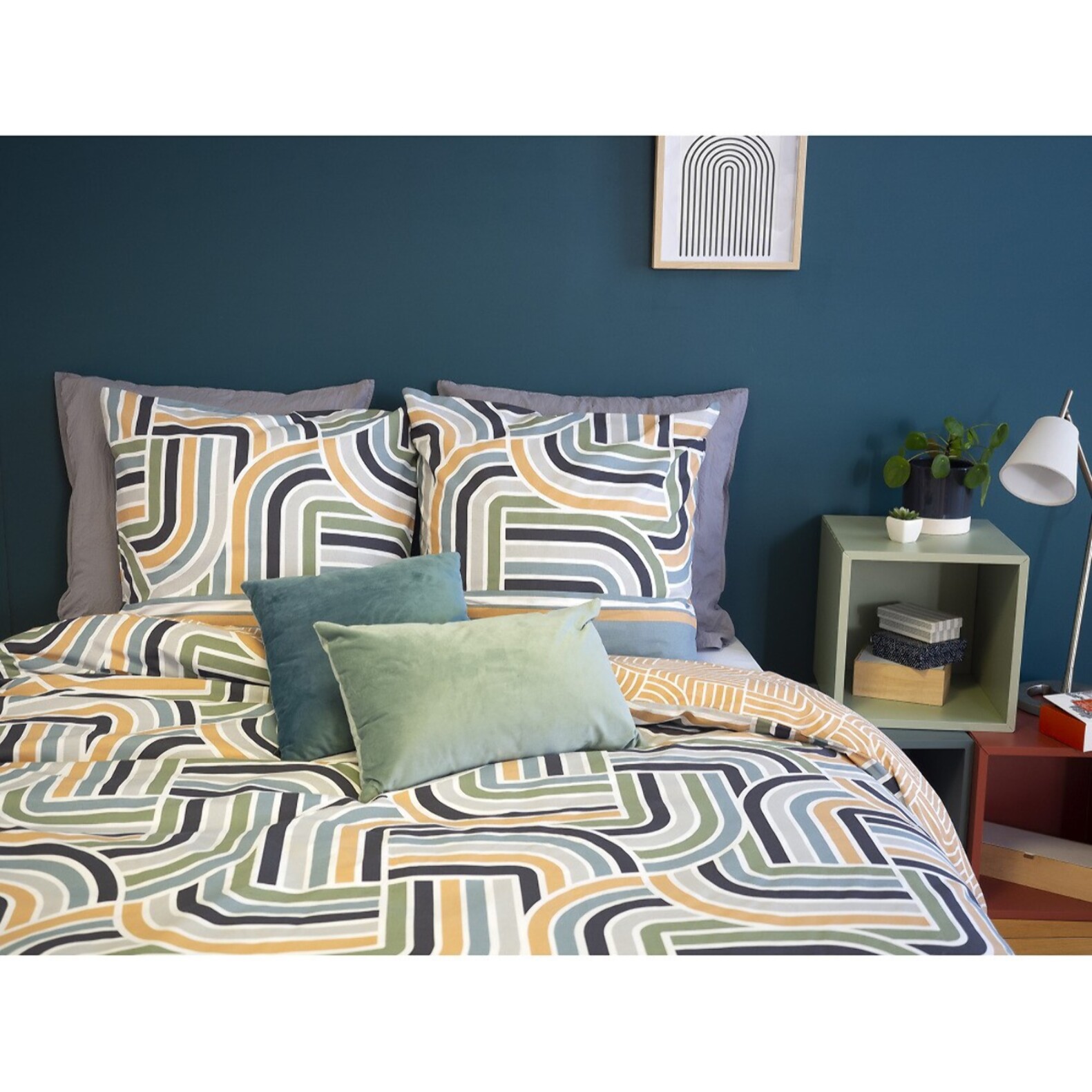 Parure de lit enfant coton vert