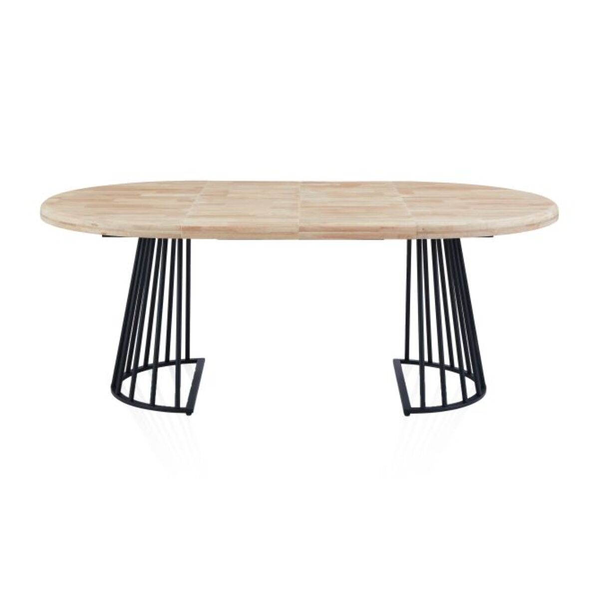 Mesa redonda extensible Meztil Negro - Roble