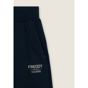 Pantaloni in felpa con fondo a polsino e dettagli rigati