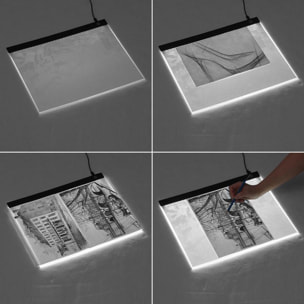 Tavolo da disegno a LED retroilluminato formato A3