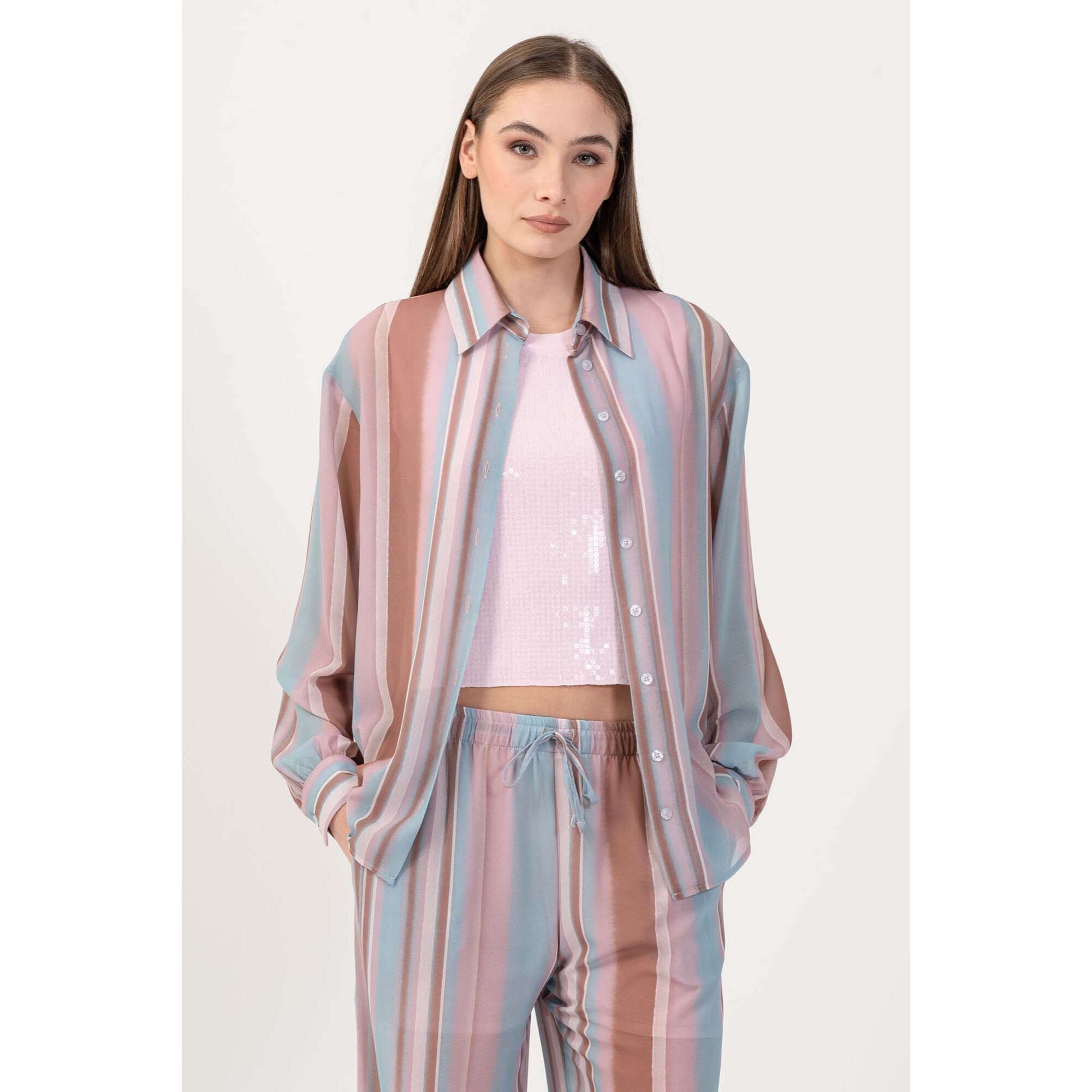 Kocca - Camicia in fantasia a righe Donna