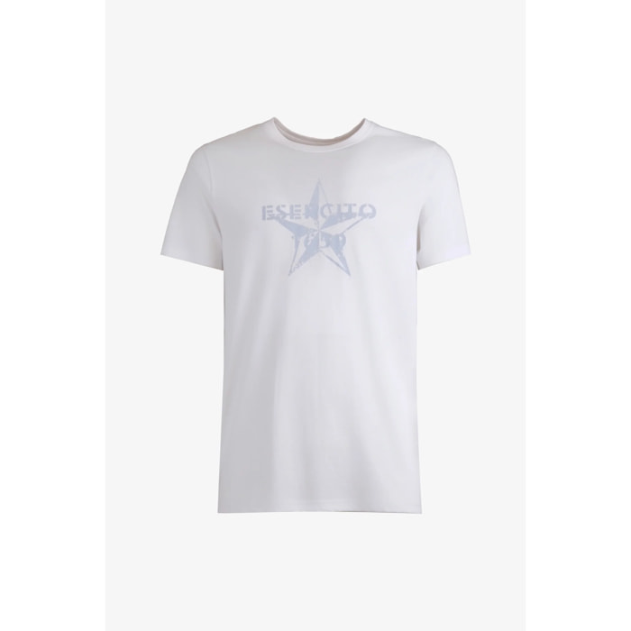 T-shirt Esercito bianca in cotone uomo