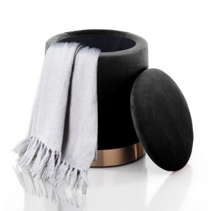 Tomasucci Pouf de rangement rembourré DIDO BLACK