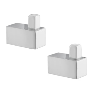 Multi set de deux crochets de salle de bain, chrome (ELEMULTI-SET1)