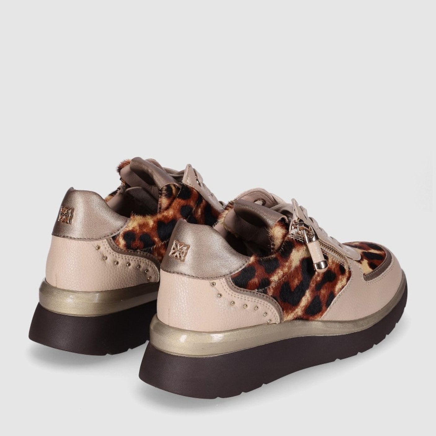 Deportivos de Piel - Beig - Tacón: 5 cm