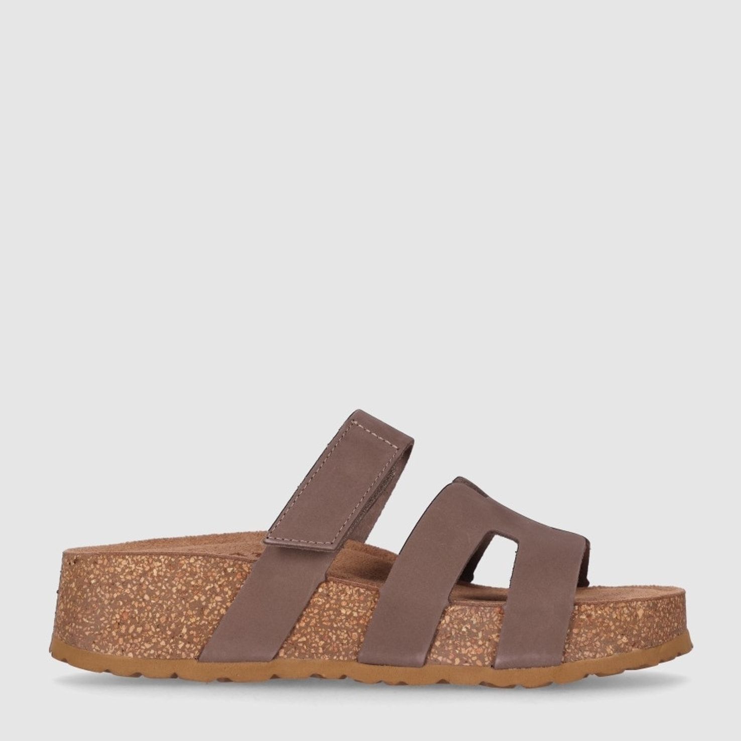 Sandalias de Serraje - Marron - Tacón: Bajo