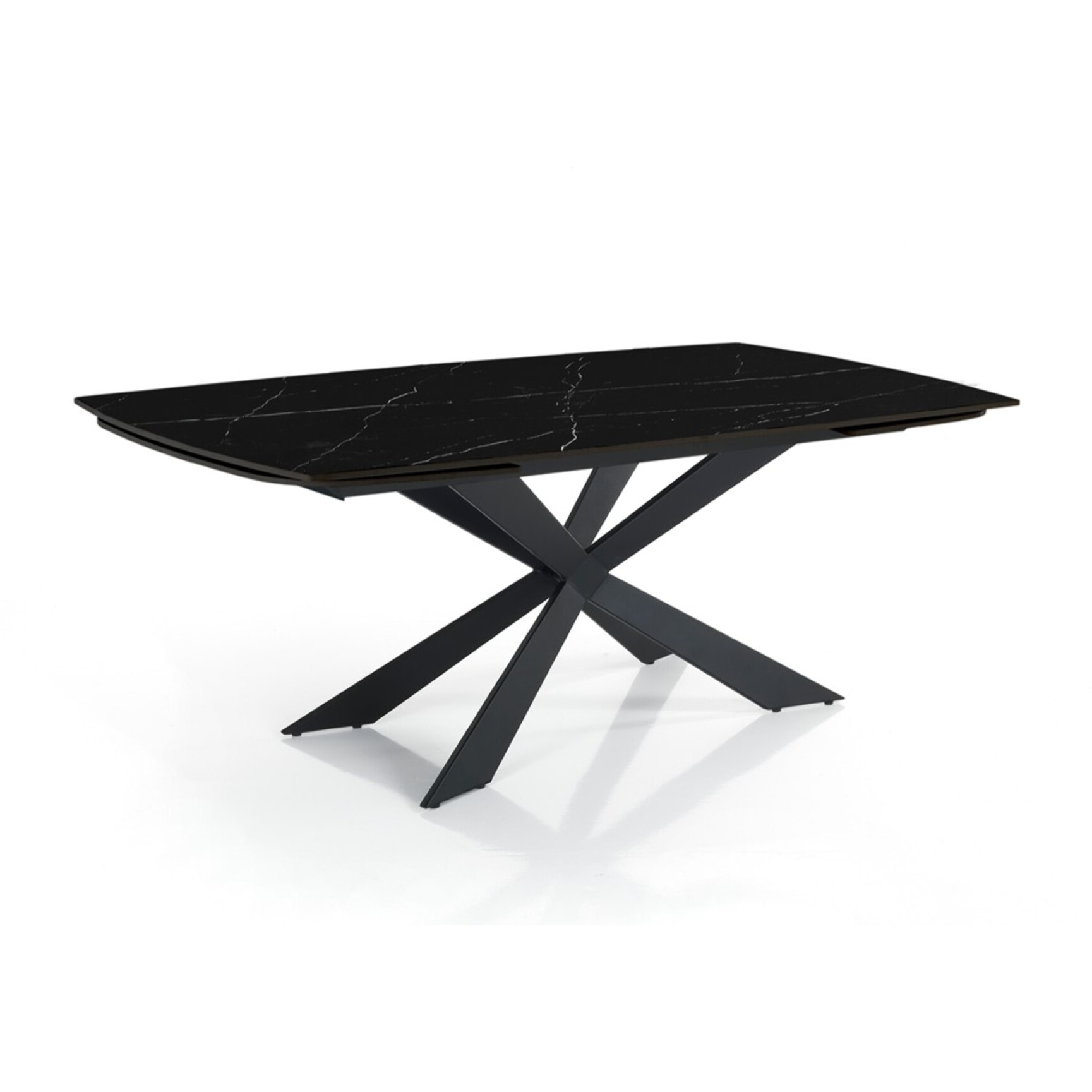 Tomasucci Table ovale extensible GEMY 160 en marbre noir - NOIR