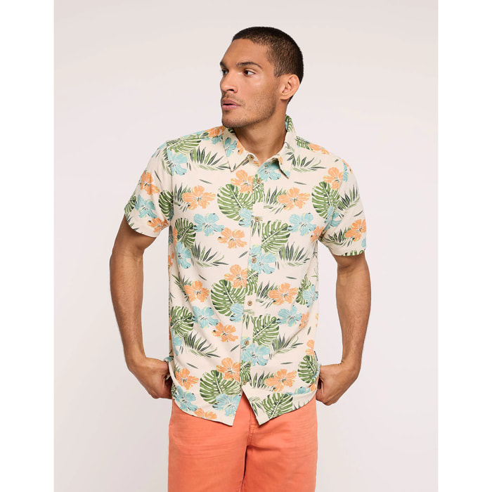 Camisa Manga Corta Beige - Thunder