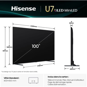 TV Mini Led HISENSE 100U7Q 2025