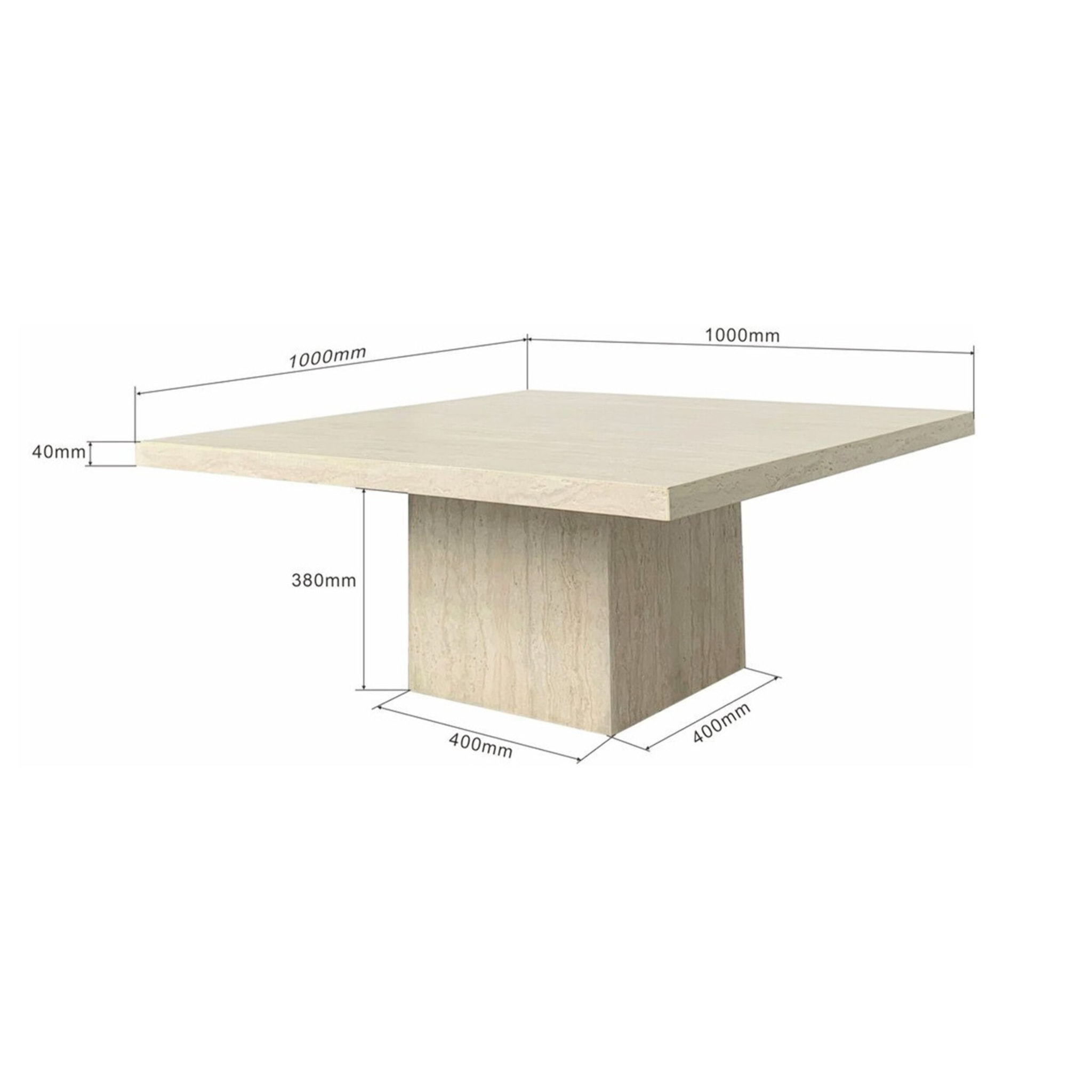 Table basse Travertino 100x100cm Kare Design