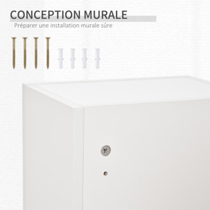 Armoire à pharmacie murale verrouillable - 5 niveaux - verre panneaux blanc