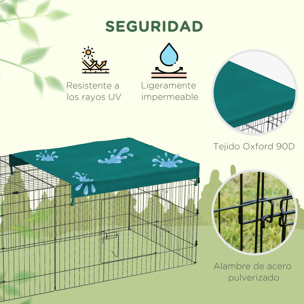 Jaula para Animales Pequeños Jaula para Roedores de Acero con Puertas y Tela Superior Jaula para Conejos Chinchillas Gallinas 220x85x70 cm Verde