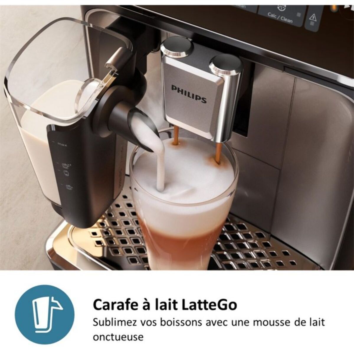 Expresso Broyeur PHILIPS LatteGo SilentBrew EP5547/90
