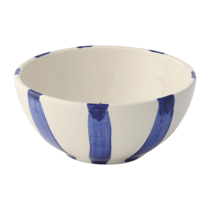 J-Line Bol Poisson Ligné - céramique - bleu foncé - small - 2 pièces