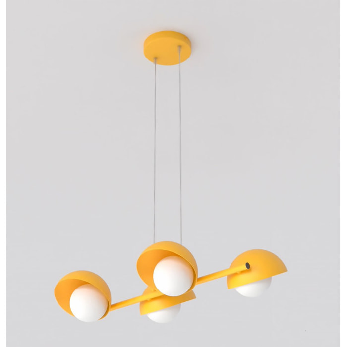 Lampada a sospensione Boom in acciaio arancione
