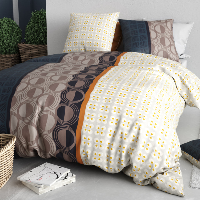 Parure housse de couette imprimé 100% coton - curtis